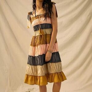 Anthropologie Let Me Be Letizia Color
Block Midi Dress